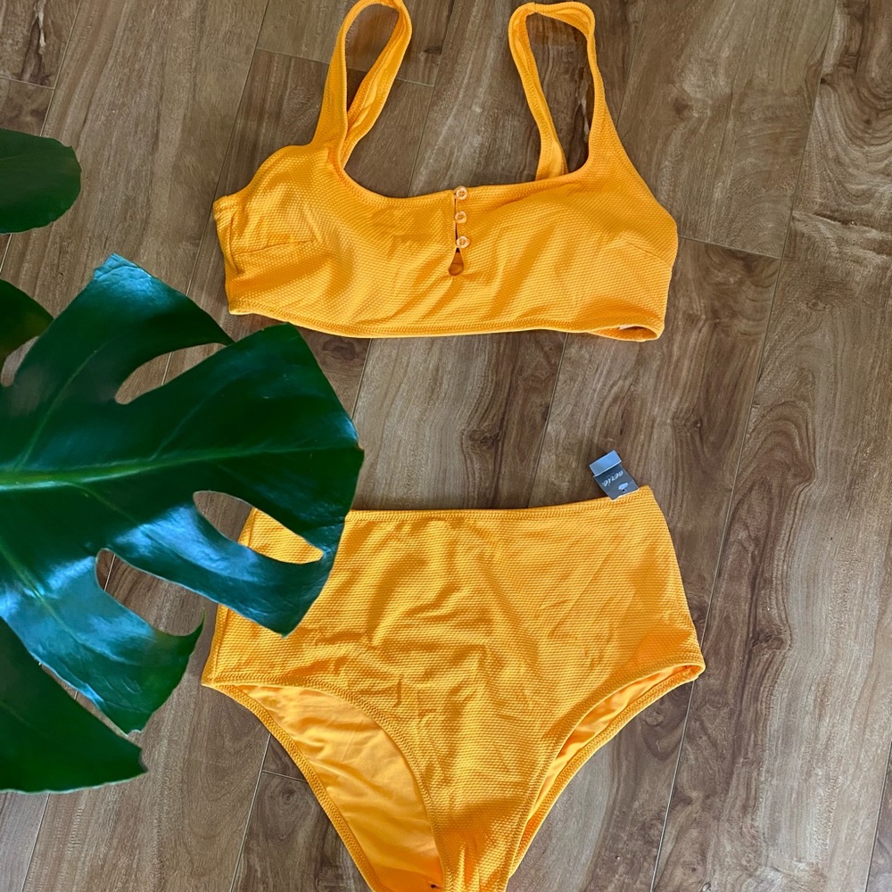 NWT Tangerine Orange High Waisted Cheeky Bikini